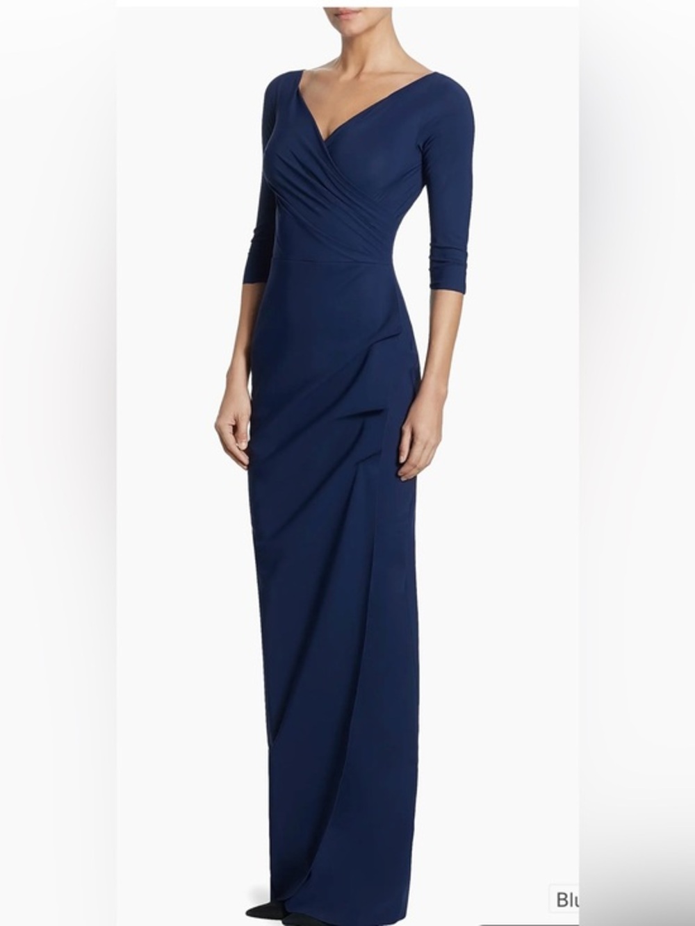 Chiara Boni La Petite Robe Florien Ruched Gown Blue Klein Italy